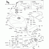 Схема узла: Топливный бак(1/2)(zx750-l3) для Kawasaki ZX750 ZXR750