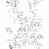 Схема узла: Задний тормозной цилиндр (1/2) для Kawasaki VN1700 Vulcan 1700 Voyager Custom ABS
