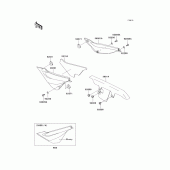 Схема узла: Задние боковые обтекатели & Защита цепи для Kawasaki KL250 KL250 Super Sherpa