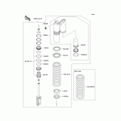 Схема вузла: Задній амортизатор для Kawasaki KX450 KX450F