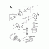 Схема узла: Масляный насос & Масляный фильтр для Kawasaki ZR400 ZRX