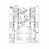 Схема вузла: Вилка передньої осі для Kawasaki ZR1100 ZRX1100-II