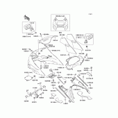 Схема узла: Облицовочные элементы для Kawasaki ZX1100 Ninja ZX-11