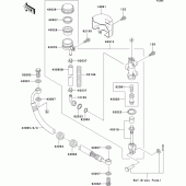 Схема вузла: Задній гальмівний циліндр для Kawasaki VN800 Vulcan 800 Drifter