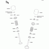 Схема узла: Клапан(ы)(1/2) для Kawasaki KX250/ KX252 KX250F