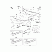 Схема узла: Задние боковые обтекатели & Защита цепи для Kawasaki ZX1100 GPZ1100