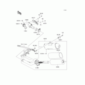 Схема узла: Выхлопная система (s) для Kawasaki KX250/ KX252 KX250F