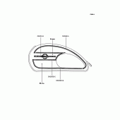 Схема узла: Наклейки (Зеленый\Белый J9F) для Kawasaki BJ250 Estrella