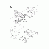 Схема вузла: Задні бічні обтічники & Захист ланцюга для Kawasaki VN1700 Vulcan 1700 Voyager Custom ABS