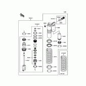 Схема вузла: Задній амортизатор для Kawasaki KX250/ KX252 KX250F