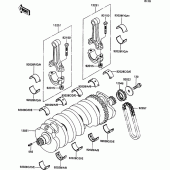 Схема вузла: Колінчастий вал для Kawasaki ZX1100 ZZ-R1100