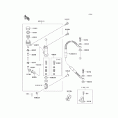 Схема узла: Задний тормозной цилиндр для Kawasaki KX500