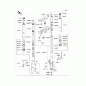 Схема узла: Вилка передней оси для Kawasaki VN1600 Vulcan 1600 Mean Streak