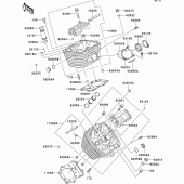 Схема вузла: Головка циліндра для Kawasaki VN800 Vulcan 800 Classic