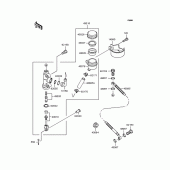Схема вузла: Задній гальмівний циліндр для Kawasaki ZR400 ZRX