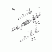 Схема вузла: Gear Change Drum/Shift Fork(s) для Kawasaki EX650 Ninja 650 ABS