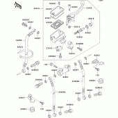 Схема узла: Передний тормозной цилиндр для Kawasaki EX500 GPZ500S