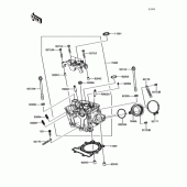Схема вузла: Головка циліндра для Kawasaki KX250/KX252 KX250F