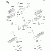 Схема узла: Подножки для Kawasaki ZR1100 ZRX1100-II