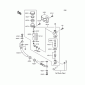 Схема вузла: Задній гальмівний циліндр для Kawasaki VN400 Vulcan Drifter