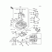Схема вузла: Головка циліндра (KL250-H4/H5) для Kawasaki KL250 KL250 Super Sherpa