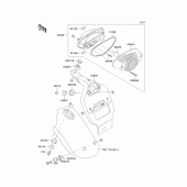 Схема вузла: Задній ліхтар (Стоп-сигнал) для Kawasaki EJ650 W650