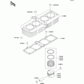 Схема вузла: Циліндр & Поршень для Kawasaki ZR1100 Zephyr 1100RS