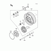 Схема вузла: Ступиця заднього колеса для Kawasaki ZG1000 1000GTR