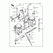 Схема вузла: Карбюратор для Kawasaki EX400 GPZ400S