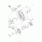 Схема узла: Заднее колесо & Приводная цепь для Kawasaki ZX1000 Ninja 1000