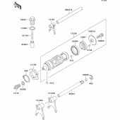 Схема вузла: Gear change drum/shift fork(s) для Kawasaki EL250 Eliminator 252