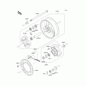 Схема вузла: Ступиця заднього колеса для Kawasaki ZX600 ZZ-R600