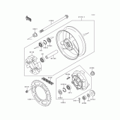 Схема узла: Заднее колесо & Приводная цепь для Kawasaki ZX600 Ninja ZX-6