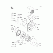 Схема узла: Воздушный фильтр для Kawasaki KLX250 KLX250