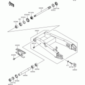 Схема вузла: Задній важіль (маятник) для Kawasaki ZX900 Ninja ZX-9R