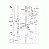 Схема узла: Передняя вилка(1/2)(kx250-h1) для Kawasaki KX250/ KX252 KX250