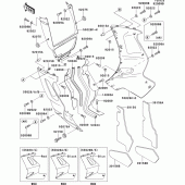 Схема вузла: Cowling lowers(zx1100-e2/e4) для Kawasaki ZX1100 GPZ1100