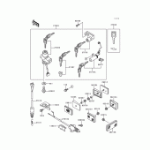 Схема вузла: Ignition switch/locks/reflectors для Kawasaki EX250 Ninja 250