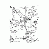 Схема вузла: Кріплення двигуна (J2) для Kawasaki ZR750 Z750