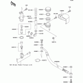 Схема узла: Задний тормозной цилиндр для Kawasaki VN1500 VN1500 Classic