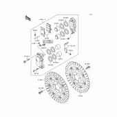 Схема вузла: Переднє гальмо для Kawasaki ZX600 Ninja ZX-6