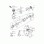 Схема вузла: Масляний насос & Масляний фільтр Kawasaki ZG1000 Concours