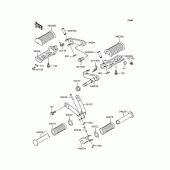 Схема узла: Подножки для Kawasaki BJ250 Estrella Custom