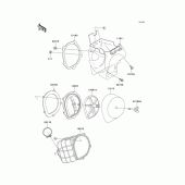 Схема узла: Воздушный фильтр для Kawasaki KX125