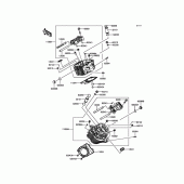 Схема вузла: Головка циліндра для Kawasaki VN900 Vulcan 900 Classic LT
