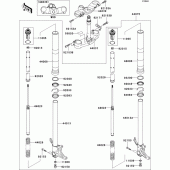Схема вузла: Вилка передньої осі для Kawasaki ZX600 Ninja ZX-6RR