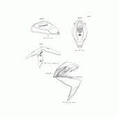 Схема вузла: Наклейка(Чорний)(DGF) для Kawasaki ER250 Z250 ABS