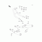 Схема вузла: Вихлопна система для Kawasaki EX250 ZZR250