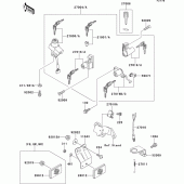 Схема вузла: Ignition switch(1/2) для Kawasaki EX500 GPZ500S