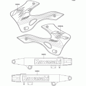 Схема узла: Наклейки для Kawasaki KX125